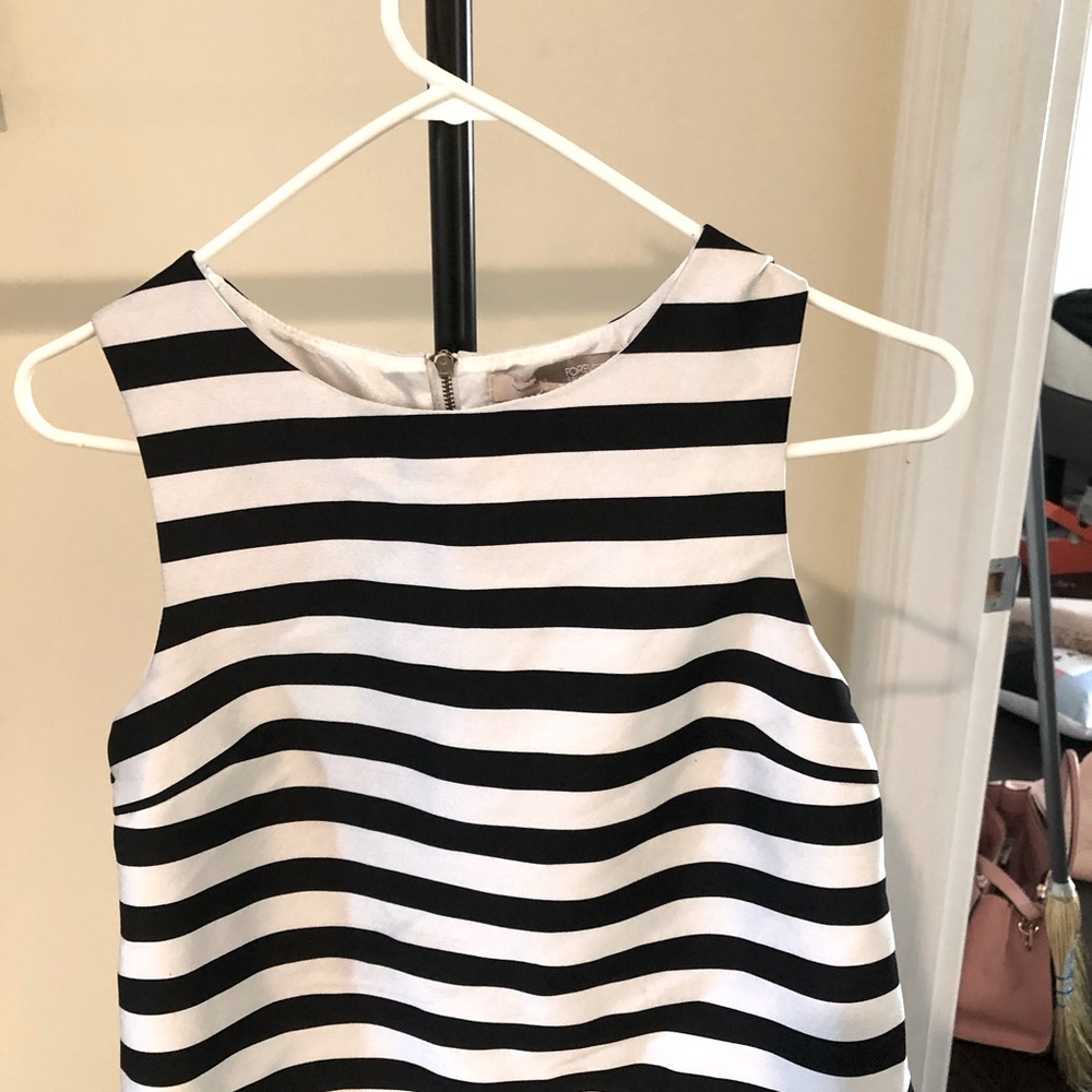 Black and white stripes dress tunic